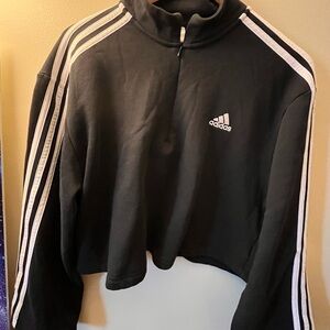 Adidas Black Cropped Hoodie